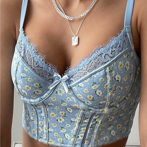 Blue Floral Intimates Set - Picture 3 of 3